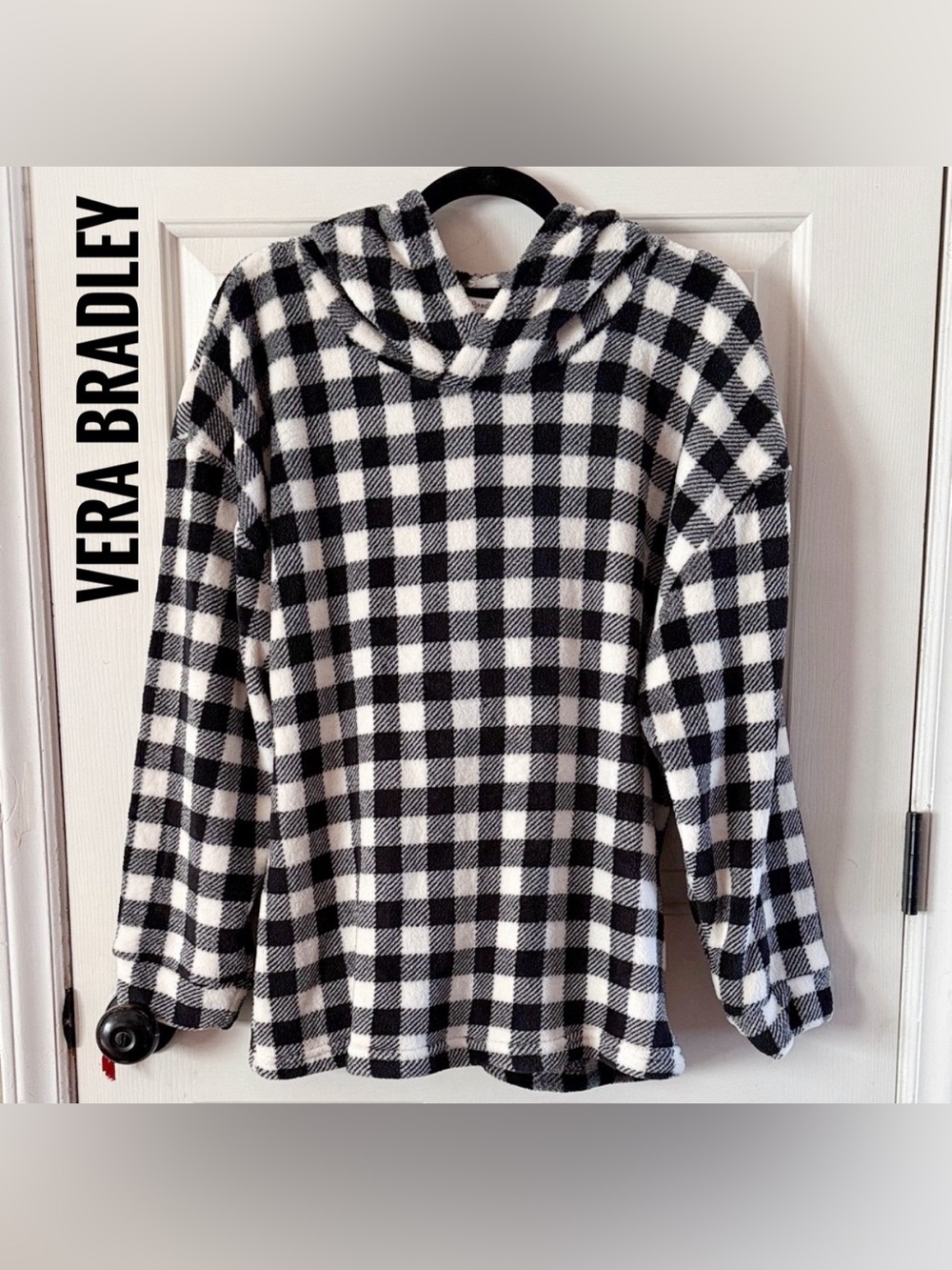 Vera Bradley Black and White Plush Checkered Top